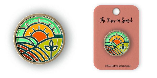 The Farm on Sunset Enamel Pin - Image 2